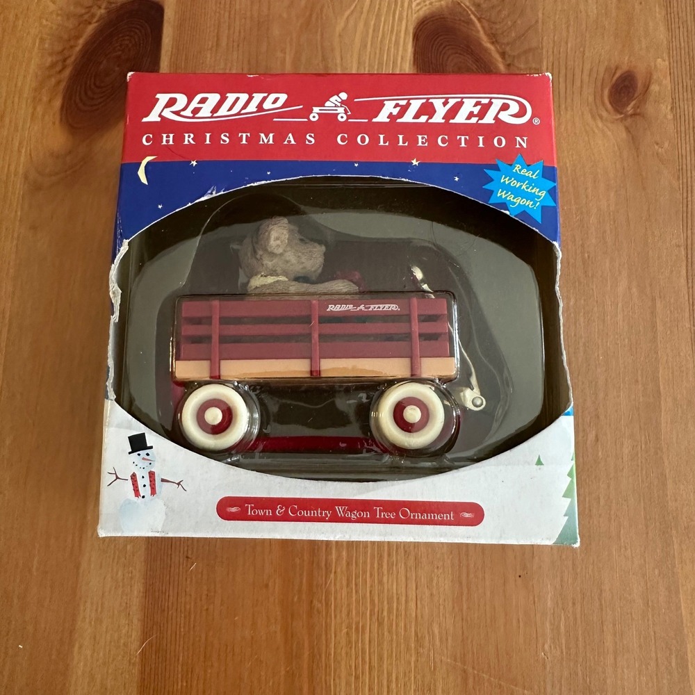 Radio Flyer Town & Country Wagon Christmas Tree Ornament Model 107 Vintage 1999